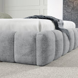 Home Collective Polsterbett Doppelbett Bett Bubble mit Stauraum und Metall-Lattenrost | Schlafzimmer Jugendzimmer Möbel | weicher Stoff modernes Design mit Steppung