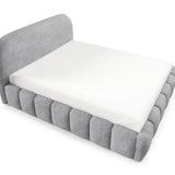 Home Collective Polsterbett Doppelbett Bett Bubble mit Stauraum und Metall-Lattenrost | Schlafzimmer Jugendzimmer Möbel | weicher Stoff modernes Design mit Steppung