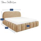 Home Collective Polsterbett Doppelbett Bett Bubble mit Stauraum und Metall-Lattenrost | Schlafzimmer Jugendzimmer Möbel | weicher Stoff modernes Design mit Steppung