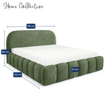 Home Collective Polsterbett Doppelbett Bett Bubble mit Stauraum und Metall-Lattenrost | Schlafzimmer Jugendzimmer Möbel | weicher Stoff modernes Design mit Steppung