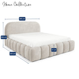 Home Collective Polsterbett Doppelbett Bett Bubble mit Stauraum und Metall-Lattenrost | Schlafzimmer Jugendzimmer Möbel | weicher Stoff modernes Design mit Steppung