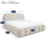 Home Collective Polsterbett Doppelbett Bett Bubble mit Stauraum und Metall-Lattenrost | Schlafzimmer Jugendzimmer Möbel | weicher Stoff modernes Design mit Steppung