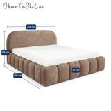 Home Collective Polsterbett Doppelbett Bett Bubble mit Stauraum und Metall-Lattenrost | Schlafzimmer Jugendzimmer Möbel | weicher Stoff modernes Design mit Steppung