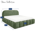 Home Collective Polsterbett Doppelbett Bett Bubble mit Stauraum und Metall-Lattenrost | Schlafzimmer Jugendzimmer Möbel | weicher Stoff modernes Design mit Steppung