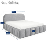 Home Collective Polsterbett Doppelbett Bett Bubble mit Stauraum und Metall-Lattenrost | Schlafzimmer Jugendzimmer Möbel | weicher Stoff modernes Design mit Steppung