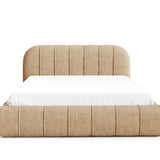 Home Collective Polsterbett Doppelbett Bett mit Stauraum und Metall-Lattenrost | Schlafzimmer Jugendzimmer Möbel | weicher Stoff modernes Design Längspolsterung