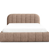 Home Collective Polsterbett Doppelbett Bett mit Stauraum und Metall-Lattenrost | Schlafzimmer Jugendzimmer Möbel | weicher Stoff modernes Design Längspolsterung