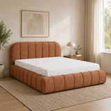 Home Collective Polsterbett Doppelbett Bett mit Stauraum und Metall-Lattenrost | Schlafzimmer Jugendzimmer Möbel | weicher Stoff modernes Design Längspolsterung