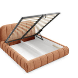 Home Collective Polsterbett Doppelbett Bett mit Stauraum und Metall-Lattenrost | Schlafzimmer Jugendzimmer Möbel | weicher Stoff modernes Design Längspolsterung