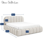 Home Collective Polsterbett Doppelbett Bett mit Stauraum und Metall-Lattenrost | Schlafzimmer Jugendzimmer Möbel | weicher Stoff modernes Design Längspolsterung