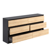 Kommode mit 6 Schubladen 95 | 120 | 140 | 160 cm breit Kommode Holz Schrank Kommode mit Schubladen Sideboard Highboard Anrichte Schlafzimmer Wohnzimmer Flur Büro Organizer