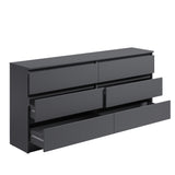 Kommode mit 6 Schubladen 95 | 120 | 140 | 160 cm breit Kommode Holz Schrank Kommode mit Schubladen Sideboard Highboard Anrichte Schlafzimmer Wohnzimmer Flur Büro Organizer