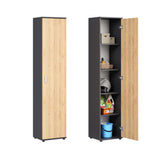 Schmaler Mehrzweckschrank 40 cm breit mit 1 Tür & 4 Einlegeböden | Universalschrank Haushaltsschrank für Haushalt, Flur, Büro oder Schlafzimmer | 40x35x184 cm (BxTxH)