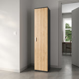 Schmaler Mehrzweckschrank 40 cm breit mit 1 Tür & 4 Einlegeböden | Universalschrank Haushaltsschrank für Haushalt, Flur, Büro oder Schlafzimmer | 40x35x184 cm (BxTxH)