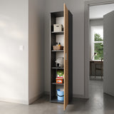 Schmaler Mehrzweckschrank 40 cm breit mit 1 Tür & 4 Einlegeböden | Universalschrank Haushaltsschrank für Haushalt, Flur, Büro oder Schlafzimmer | 40x35x184 cm (BxTxH)