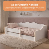 Kids Collective Kinderbett Bodenbett 160 x 80 cm Bett mit Rausfallschutz & Lattenrost | Montessori Bett Gitterbett Jugendbett Einzelbett | Kleinkindbett für Jungen & Mädchen | Weiß