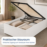 Home Collective Bett Doppelbett Bettgestell Stauraumbett | Schlafzimmer Jugendzimmer Möbel | inkl. Lattenrost | erhältliche Größen 90x200, 120x200, 140x200, 160x200, 180x200 cm