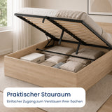 Home Collective Bett Doppelbett Bettgestell Stauraumbett | Schlafzimmer Jugendzimmer Möbel | inkl. Lattenrost | erhältliche Größen 90x200, 120x200, 140x200, 160x200, 180x200 cm