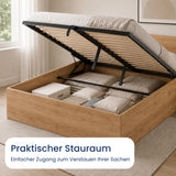 Home Collective Bett Doppelbett Bettgestell Stauraumbett | Schlafzimmer Jugendzimmer Möbel | inkl. Lattenrost | erhältliche Größen 90x200, 120x200, 140x200, 160x200, 180x200 cm