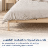 Home Collective Bett Doppelbett Holzbett Bettgestell Massivholzbett | Schlafzimmer Möbel | Japandi Skandi Design  | erhältliche Größen 120x200, 140x200, 160x200, 180x200 cm