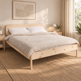 Home Collective Bett Doppelbett Holzbett Bettgestell Massivholzbett | Schlafzimmer Möbel | Japandi Skandi Design  | erhältliche Größen 120x200, 140x200, 160x200, 180x200 cm