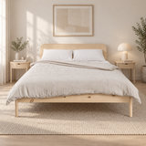 Home Collective Bett Doppelbett Holzbett Bettgestell Massivholzbett | Schlafzimmer Möbel | Japandi Skandi Design  | erhältliche Größen 120x200, 140x200, 160x200, 180x200 cm