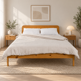 Home Collective Bett Doppelbett Holzbett Bettgestell Massivholzbett | Schlafzimmer Möbel | Japandi Skandi Design  | erhältliche Größen 120x200, 140x200, 160x200, 180x200 cm