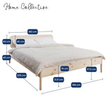 Home Collective Bett Doppelbett Holzbett Bettgestell Massivholzbett | Schlafzimmer Möbel | Japandi Skandi Design  | erhältliche Größen 120x200, 140x200, 160x200, 180x200 cm