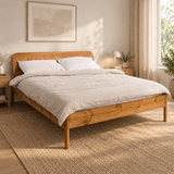 Home Collective Bett Doppelbett Holzbett Bettgestell Massivholzbett | Schlafzimmer Möbel | Japandi Skandi Design  | erhältliche Größen 120x200, 140x200, 160x200, 180x200 cm