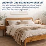 Home Collective Bett Doppelbett Holzbett Bettgestell Massivholzbett | Schlafzimmer Möbel | Japandi Skandi Design  | erhältliche Größen 120x200, 140x200, 160x200, 180x200 cm