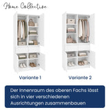 Home Collective Kleiderschrank Schrank Schlafzimmer Garderobenschrank Mehrzweckschrank Hochschrank | variable Innenaufteilung ,2 Schubladen optionaler Aufsatz | 100 x 50,5 x 180,5 cm