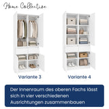Home Collective Kleiderschrank Schrank Schlafzimmer Garderobenschrank Mehrzweckschrank Hochschrank | variable Innenaufteilung ,2 Schubladen optionaler Aufsatz | 100 x 50,5 x 180,5 cm
