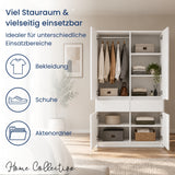 Home Collective Kleiderschrank Schrank Schlafzimmer Garderobenschrank Mehrzweckschrank Hochschrank | variable Innenaufteilung ,2 Schubladen optionaler Aufsatz | 100 x 50,5 x 180,5 cm