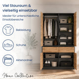 Home Collective Kleiderschrank Schrank Schlafzimmer Garderobenschrank Mehrzweckschrank Hochschrank | variable Innenaufteilung ,2 Schubladen optionaler Aufsatz | 100 x 50,5 x 180,5 cm
