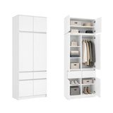 Home Collective Kleiderschrank Schrank Schlafzimmer Garderobenschrank Mehrzweckschrank Hochschrank | variable Innenaufteilung ,2 Schubladen optionaler Aufsatz | 100 x 50,5 x 180,5 cm
