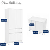 Home Collective Kleiderschrank Schrank Schlafzimmer Garderobenschrank Mehrzweckschrank Hochschrank | variable Innenaufteilung ,2 Schubladen optionaler Aufsatz | 100 x 50,5 x 180,5 cm