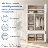 Home Collective Kleiderschrank Schrank Schlafzimmer Garderobenschrank Mehrzweckschrank Hochschrank | variable Innenaufteilung ,2 Schubladen optionaler Aufsatz | 100 x 50,5 x 180,5 cm