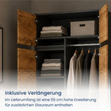 Home Collective Kleiderschrank Schrank Schlafzimmer Garderobenschrank Mehrzweckschrank Hochschrank | variable Innenaufteilung ,2 Schubladen optionaler Aufsatz | 100 x 50,5 x 180,5 cm