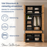 Home Collective Kleiderschrank Schrank Schlafzimmer Garderobenschrank Mehrzweckschrank Hochschrank | variable Innenaufteilung ,2 Schubladen optionaler Aufsatz | 100 x 50,5 x 180,5 cm