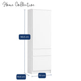 Home Collective Hochschrank Schrank Garderobenschrank Mehrzweckschrank 50 cm | variable Aufteilung mit Kleiderstangen und Einlegeböden, 1 Schublade, erweiterbar | 50 x 180,5 x 50,5 cm