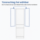 Home Collective Hochschrank Schrank Garderobenschrank Mehrzweckschrank 50 cm | variable Aufteilung mit Kleiderstangen und Einlegeböden, 1 Schublade, erweiterbar | 50 x 180,5 x 50,5 cm