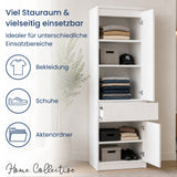 Home Collective Hochschrank Schrank Garderobenschrank Mehrzweckschrank 50 cm | variable Aufteilung mit Kleiderstangen und Einlegeböden, 1 Schublade, erweiterbar | 50 x 180,5 x 50,5 cm