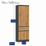 Home Collective Hochschrank Schrank Garderobenschrank Mehrzweckschrank 50 cm | variable Aufteilung mit Kleiderstangen und Einlegeböden, 1 Schublade, erweiterbar | 50 x 180,5 x 50,5 cm