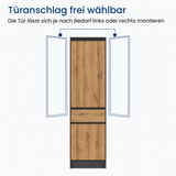 Home Collective Hochschrank Schrank Garderobenschrank Mehrzweckschrank 50 cm | variable Aufteilung mit Kleiderstangen und Einlegeböden, 1 Schublade, erweiterbar | 50 x 180,5 x 50,5 cm