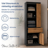 Home Collective Hochschrank Schrank Garderobenschrank Mehrzweckschrank 50 cm | variable Aufteilung mit Kleiderstangen und Einlegeböden, 1 Schublade, erweiterbar | 50 x 180,5 x 50,5 cm