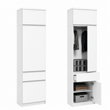 Home Collective Hochschrank Schrank Garderobenschrank Mehrzweckschrank 50 cm | variable Aufteilung mit Kleiderstangen und Einlegeböden, 1 Schublade, erweiterbar | 50 x 180,5 x 50,5 cm