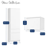 Home Collective Hochschrank Schrank Garderobenschrank Mehrzweckschrank 50 cm | variable Aufteilung mit Kleiderstangen und Einlegeböden, 1 Schublade, erweiterbar | 50 x 180,5 x 50,5 cm