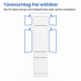 Home Collective Hochschrank Schrank Garderobenschrank Mehrzweckschrank 50 cm | variable Aufteilung mit Kleiderstangen und Einlegeböden, 1 Schublade, erweiterbar | 50 x 180,5 x 50,5 cm