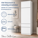 Home Collective Hochschrank Schrank Garderobenschrank Mehrzweckschrank 50 cm | variable Aufteilung mit Kleiderstangen und Einlegeböden, 1 Schublade, erweiterbar | 50 x 180,5 x 50,5 cm