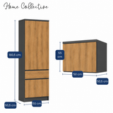 Home Collective Hochschrank Schrank Garderobenschrank Mehrzweckschrank 50 cm | variable Aufteilung mit Kleiderstangen und Einlegeböden, 1 Schublade, erweiterbar | 50 x 180,5 x 50,5 cm